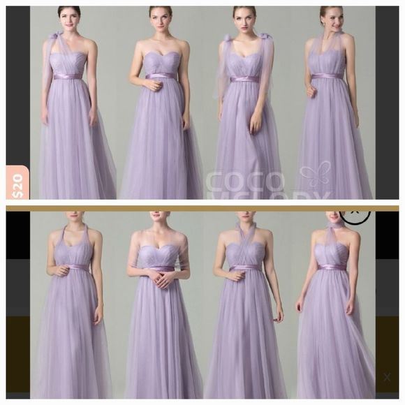 Cocomelody long lavender convertible strapless tulle gown - Picture 14 of 14
